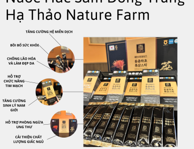 Nước hắc sâm đông trùng hạ thảo Nature Farm 60 gói x 12g (Thùng 10 hộp)