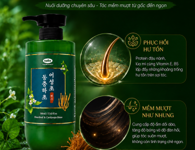 DẦU XẢ ĐÔNG TRÙNG HẠ THẢO DIẾP CÁ NATURE BEAUTY 500 ML (THÙNG 30 CHAI ) 
