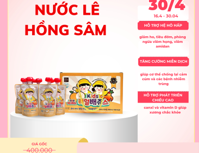 Nước lê táo hồng sâm (Hộp 10 túi x 90 ml)