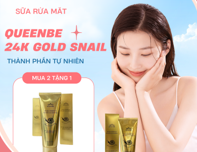 Sữa rửa mặt queenbe 24k gold snail