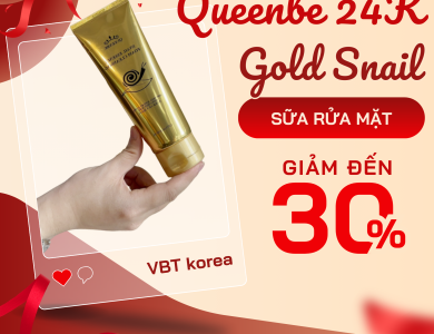 Sữa rửa mặt queenbe 24k gold snail