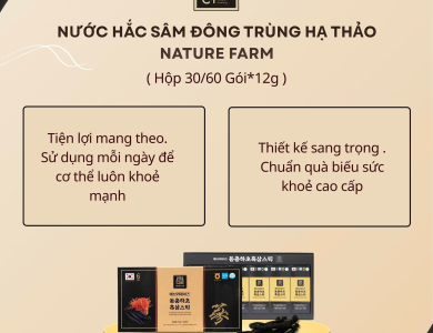 Nước hắc sâm đông trùng hạ thảo Nature Farm 30 gói x 12g (Thùng 10 hộp)