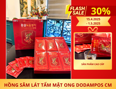 Nước hồng sâm linh chi nhung hươu 30 gói x 70ml (Thùng 6 hộp)