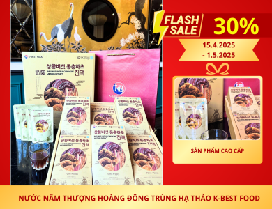 Nấm thượng hoàng đông trùng hạ thảo K-Best food 30 gói * 70ml (Thùng 6 hộp)