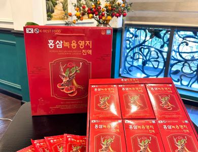 Nước hồng sâm linh chi nhung hươu 30 gói x 70ml (Thùng 6 hộp)