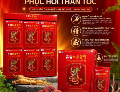 Nước hồng sâm linh chi nhung hươu 30 gói x 70ml (Thùng 6 hộp)