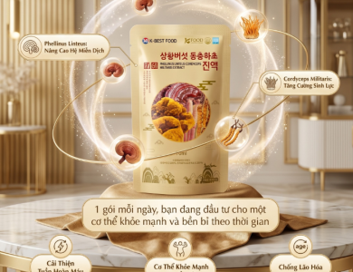 Nấm thượng hoàng đông trùng hạ thảo K-Best food 30 gói * 70ml (Thùng 6 hộp)