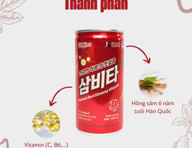 NƯỚC UỐNG HỒNG SÂM VITAMIN HÀN QUỐC SAMIYA (thùng 30 lon x 175ml)