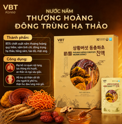 Nấm thượng hoàng đông trùng hạ thảo K-Best food 30 gói * 70ml (Thùng 6 hộp)