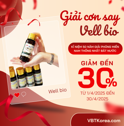 Bổ gan giải rượu well bio 10 chai x 100ml (Thùng 10 hộp)