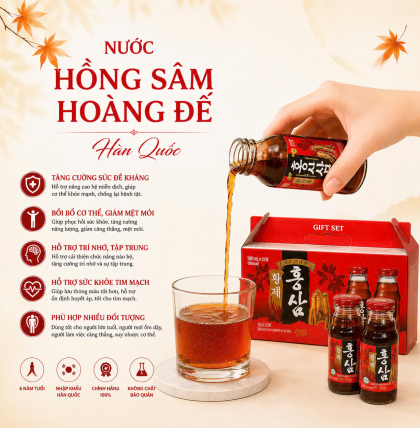 Nước hồng sâm Hoàng đế (180 ml x 12 chai)