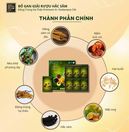 Bổ Gan Hắc Sâm Đông Trùng Hạ Thảo A+ Dodampos CM