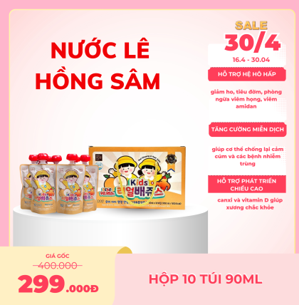 Nước lê táo hồng sâm (Hộp 10 túi x 90 ml)