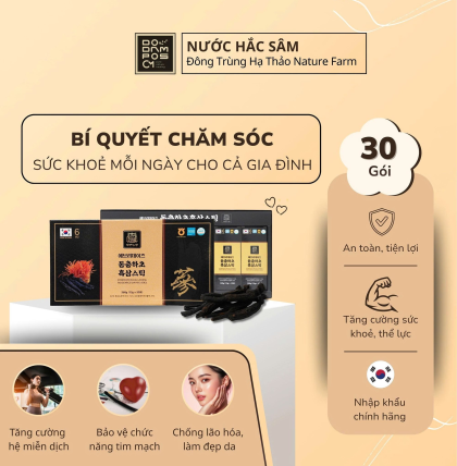 Nước hắc sâm đông trùng hạ thảo Nature Farm 30 gói x 12g (Thùng 10 hộp)