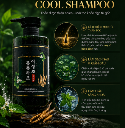 Dầu Gội Đông Trùng Hạ Thảo Diếp Cá Nature Beauty 500ml ( thùng 30 chai)
