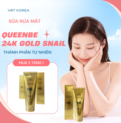Sữa rửa mặt queenbe 24k gold snail