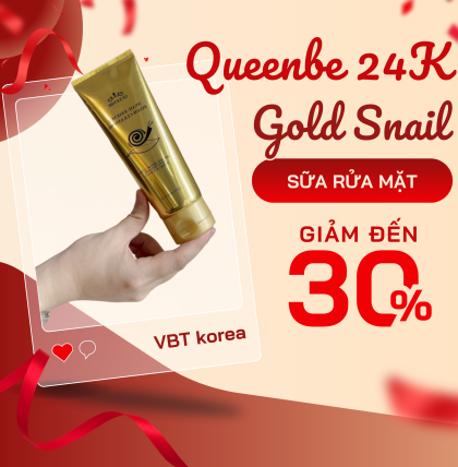 Sữa rửa mặt queenbe 24k gold snail