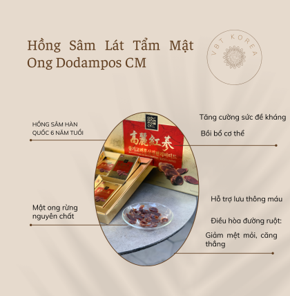 Hồng Sâm Lát Tẩm Mật Ong Dodampos CM