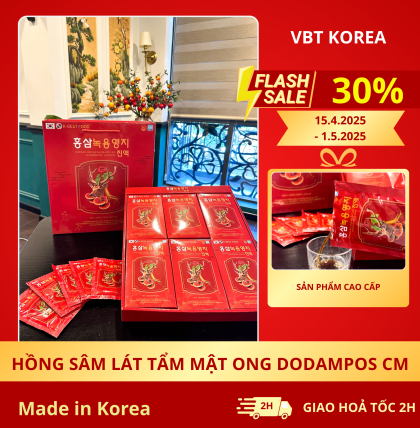 Nước hồng sâm linh chi nhung hươu 30 gói x 70ml (Thùng 6 hộp)
