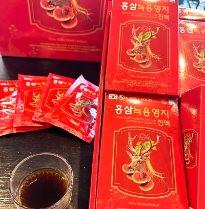 Nước hồng sâm linh chi nhung hươu 30 gói x 70ml (Thùng 6 hộp)