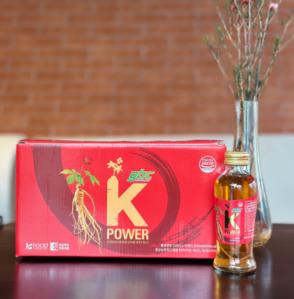 Nước Hồng Sâm Chai Nguyên Củ K-POWER GBC hộp 10 chai x 120ml