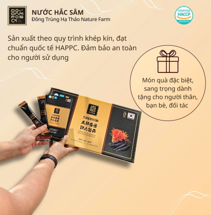 Nước hắc sâm đông trùng hạ thảo Nature Farm 30 gói x 12g (Thùng 10 hộp)