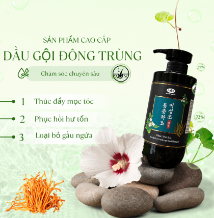 Dầu Gội Đông Trùng Hạ Thảo Diếp Cá Nature Beauty 500ml ( thùng 30 chai)