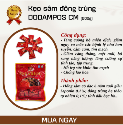 Kẹo Nhân Sâm Đông Trùng Hạ Thảo Dodampos - 
