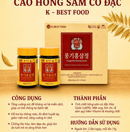 Cao Hồng Sâm Cô Đặc K-Best Food Hàn Quốc (Hộp 2 lọ)