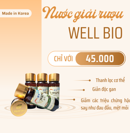Bổ gan giải rượu well bio 10 chai x 100ml (Thùng 10 hộp)