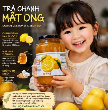 TRÀ CHANH MẬT ONG HONEY CITRON TEA HÀN QUỐC (LỌ 1KG)