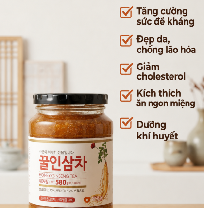 MỨT SÂM MẬT ONG DORAEWON HÀN QUỐC (LỌ 580G)
