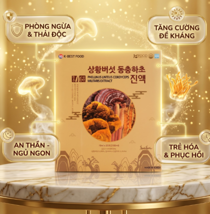 Nấm thượng hoàng đông trùng hạ thảo K-Best food 30 gói * 70ml (Thùng 6 hộp)