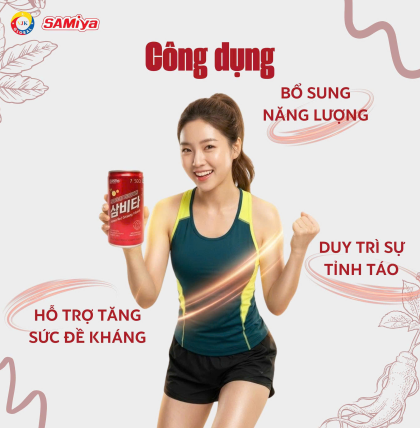 NƯỚC UỐNG HỒNG SÂM VITAMIN HÀN QUỐC SAMIYA (thùng 30 lon x 175ml)